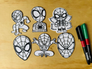 Kit com 6 personagens do Homem-Aranha em peças 3D reutilizáveis para colorir