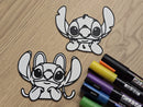 Kit com 2 peças do Stitch em 3D reutilizáveis para colorir