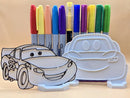 Kit com 2 peças do Relâmpago McQueen em 3D reutilizáveis para colorir